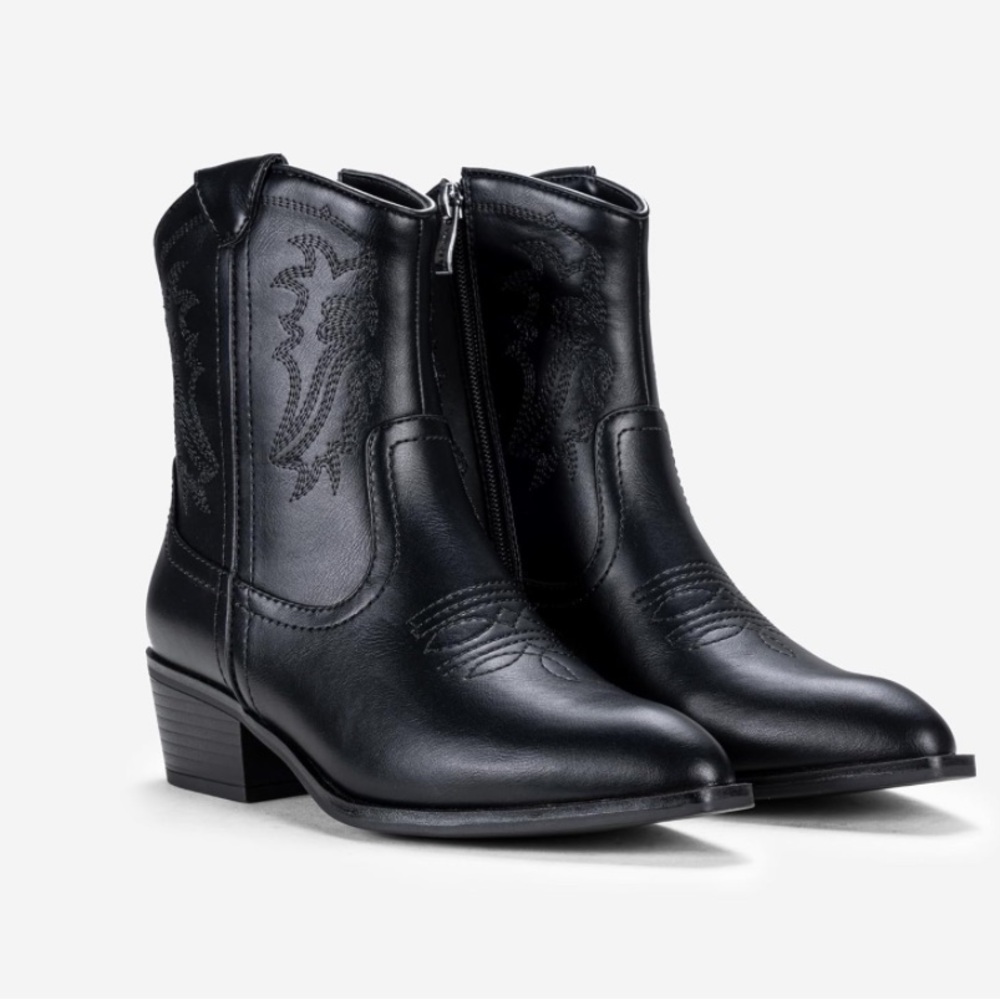 Black Leather Ankle Boots